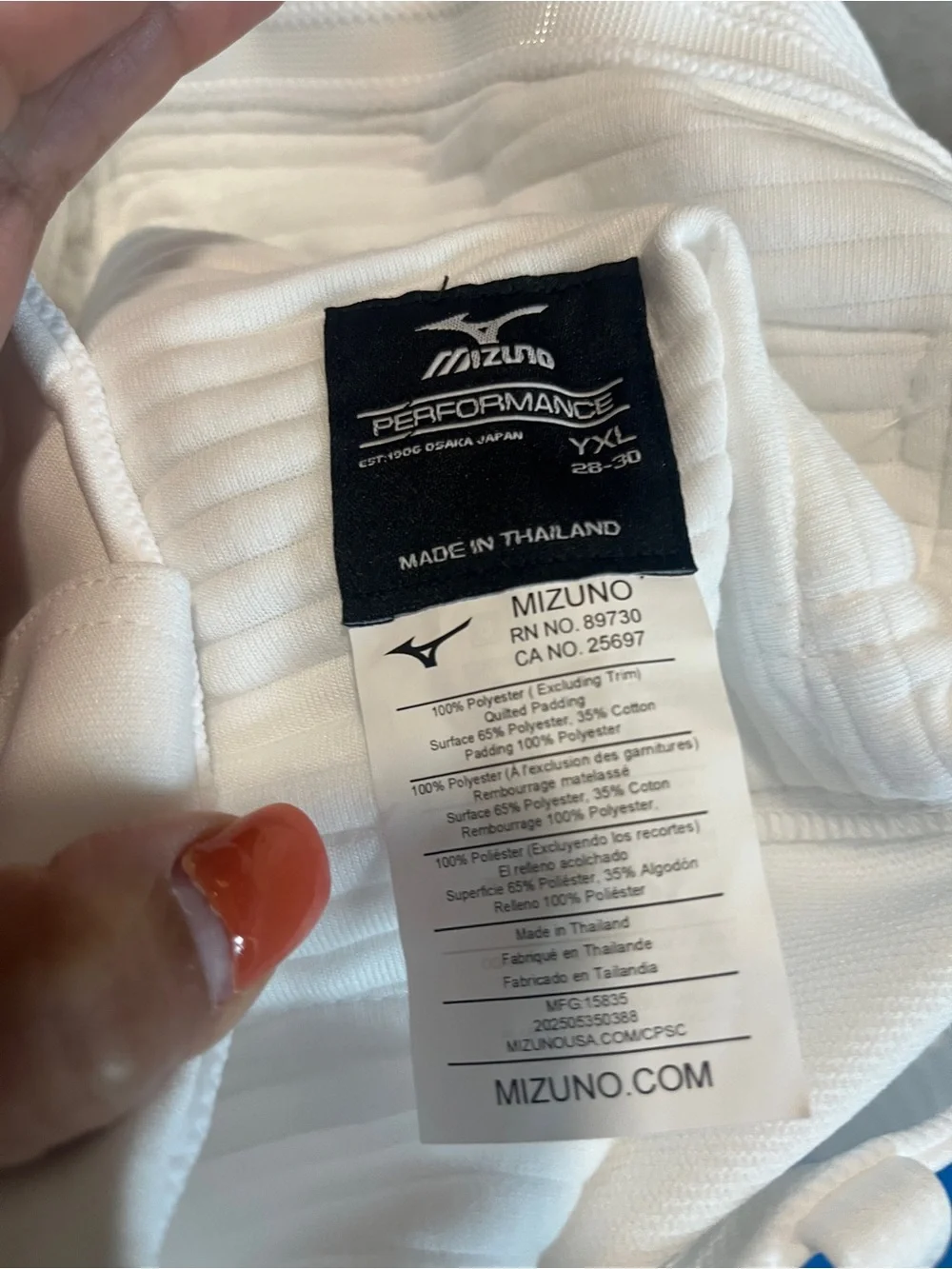 Mizuno Youth Select Pro Piped G2 Pants, White/Royal, X-Large 1837/bb2-1